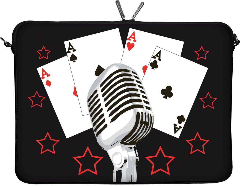 LS120-15 Designer Laptoptasche 15,6 Zoll (39,1 cm) aus Neopren Laptop-Schutzhülle Sleeve Tasche Hülle Cover Case Bag rot-schwarz