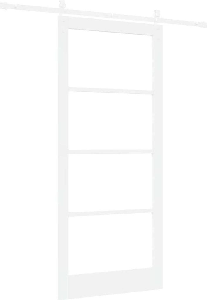 vidaXL Schiebetür ORKDAL Weiß 93 x 211 cm Massivholz Kiefer und Glas