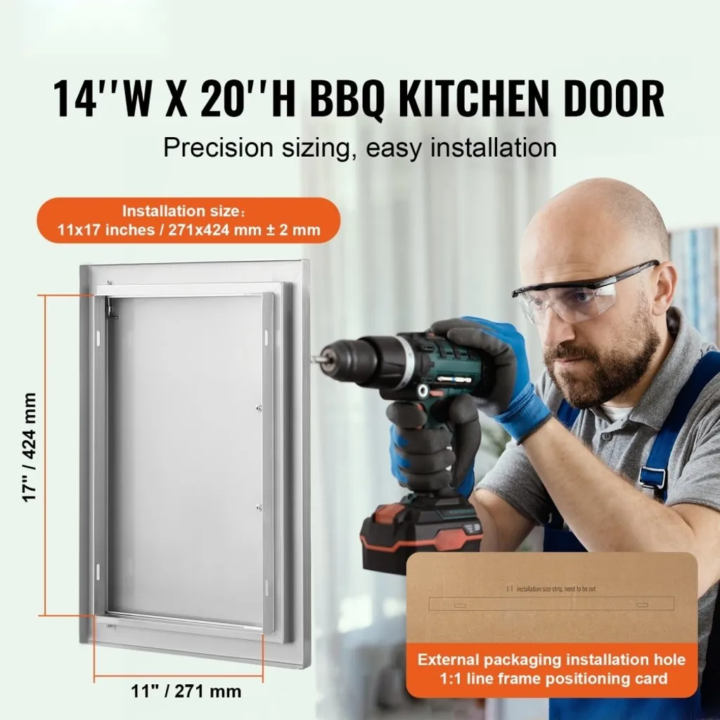 Porta Singola per Cucina Esterna 35x50 cm | Acciaio Inox Garantito - 2