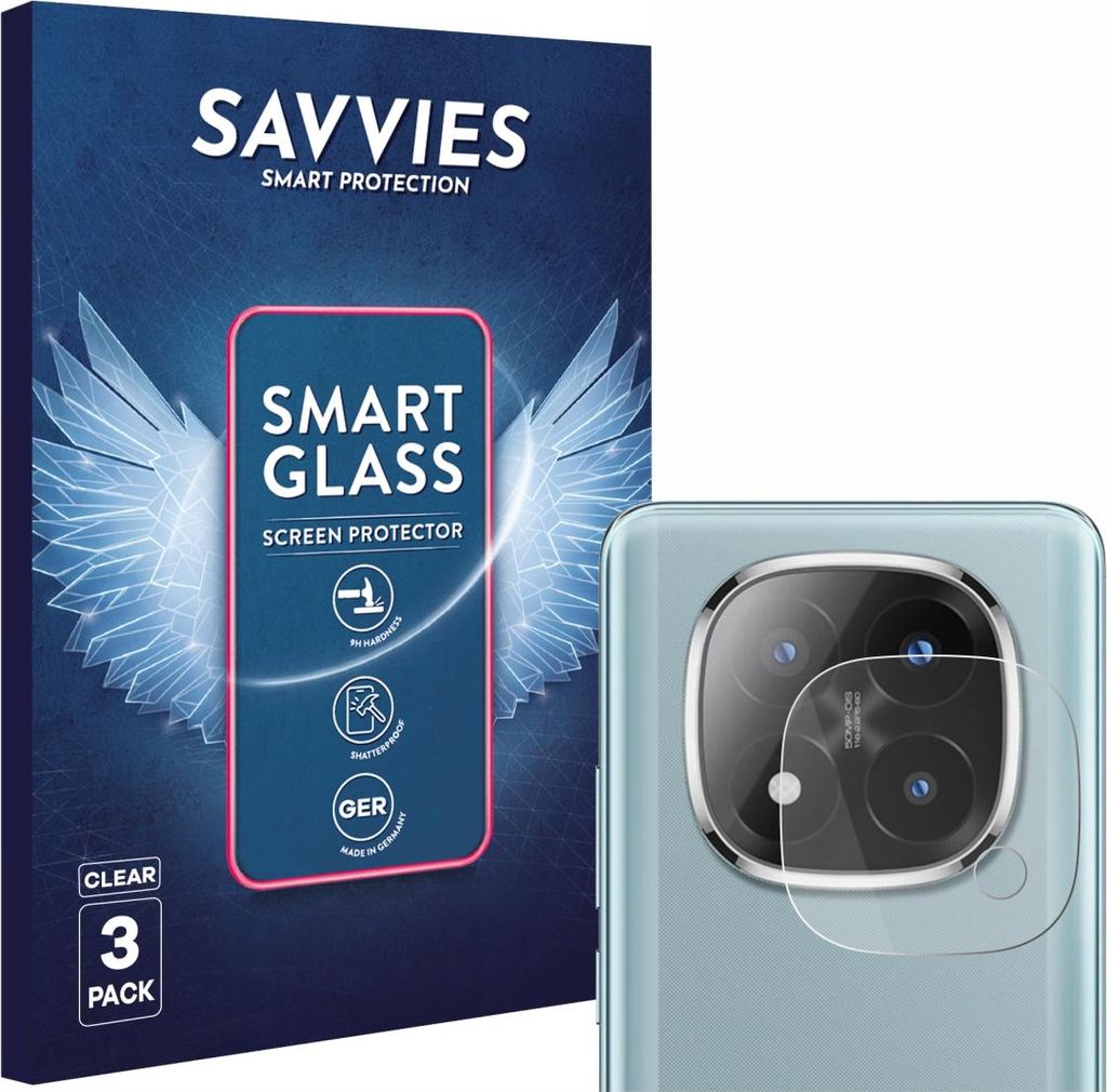 3x Savvies Schutzglas Folie für Xiaomi Redmi Note 14 Pro Plus (NUR Kameraschutz) 9H Panzer Schutzfolie Glas Displayschutz klar transparent