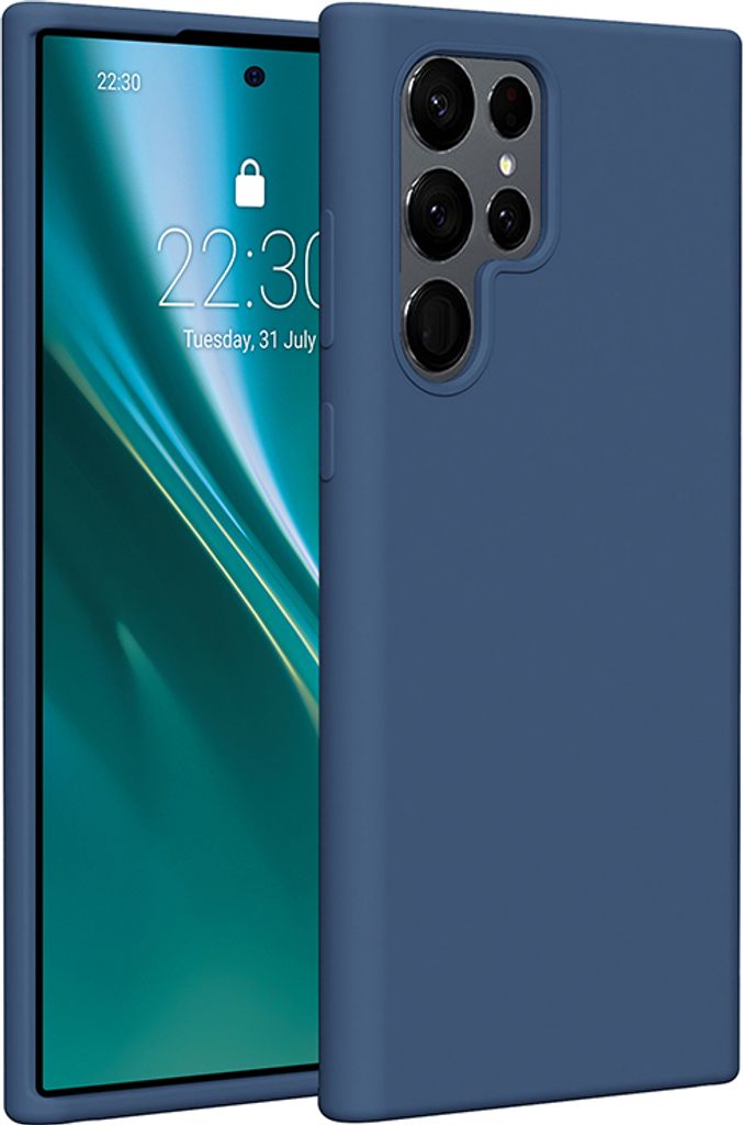 Etteri Silikonhülle Overlay für Samsung Galaxy S22 Ultra Cover Handyhüllen dunkelblau