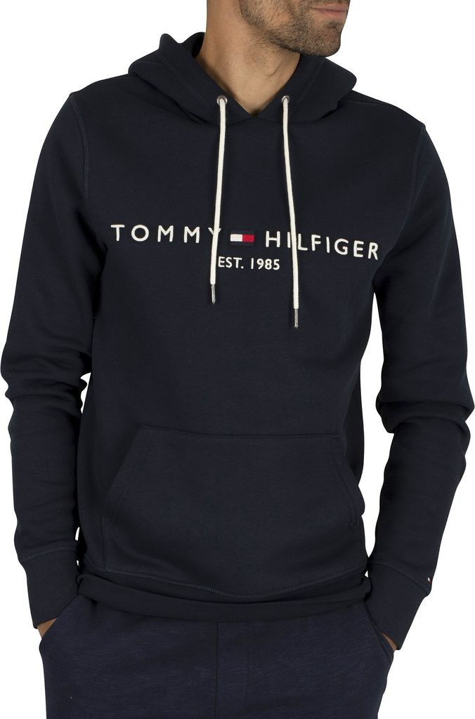 Tommy Hilfiger Herren Kern-Logo-Hoodie, Blau XS