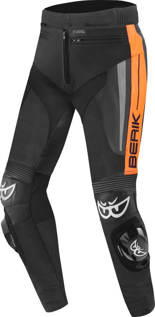 Berik Kendo Motorrad Lederhose, schwarz/orange, 50