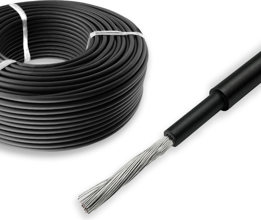 Solarkabel 6mm² H1Z2Z2-K Schwarz - 25m - UV-beständig, flexibel, Photovoltaik Kabel, PV Kabel, Solar Anschlusskabel für Solarpanel, Wechselricht...