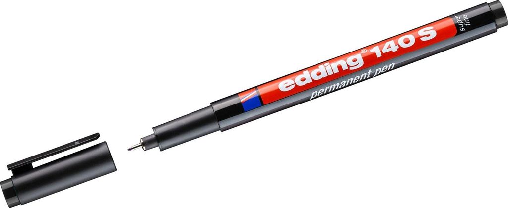 Edding 4-140001, Schwarz, Extrafein, Schwarz, Kunststoff, Produktbild 