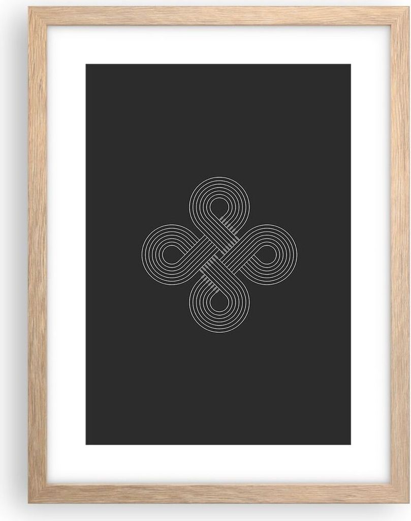 Gerahmtes Poster - Rahmen in heller Eiche - Symbol Schleife Unendlichkeit - 30x40 cm - Wand Bild - Wanddeko - Wandbilder - Kunstposter - Wandposter...