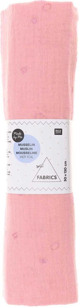 Rico Design | Stoffabschnitt | Krinkelmusselin | Lachs | 50x130cm Hot Foil