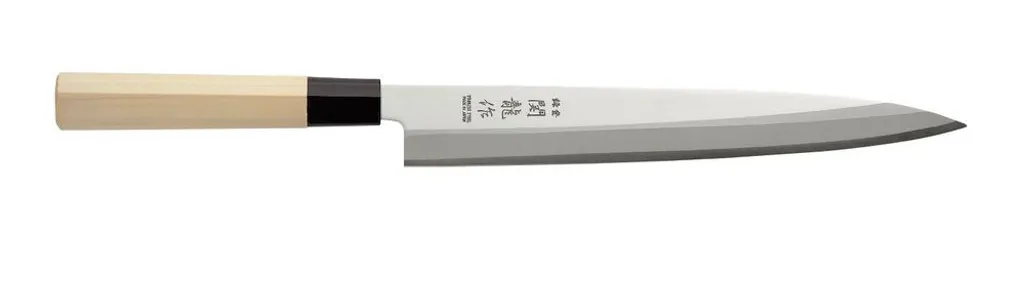 Couteau Sashimi pour Découpe de Poisson Cru 375mm Manche en Bois