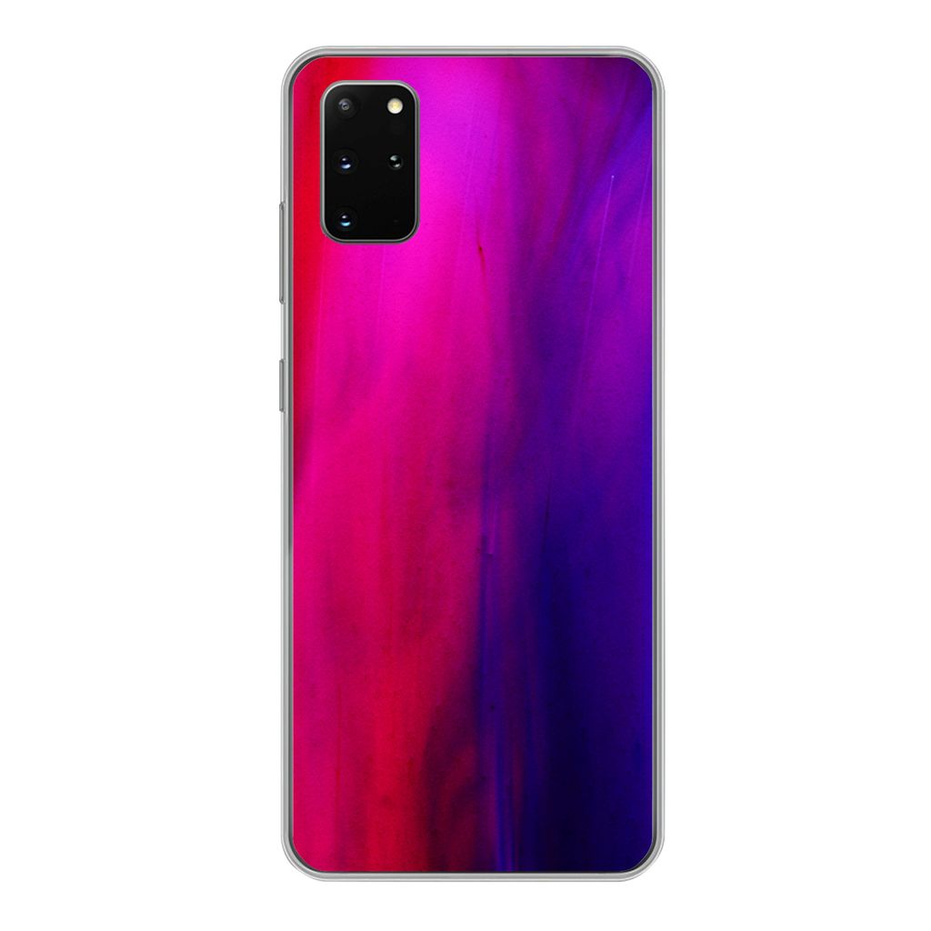 MuchoWow Handyhülle Schutzhülle Hülle für Samsung Galaxy S20 Plus Färben - Rosa - Lila - Abstrakt Silikon Softcase Handy Hülle - Hartschale