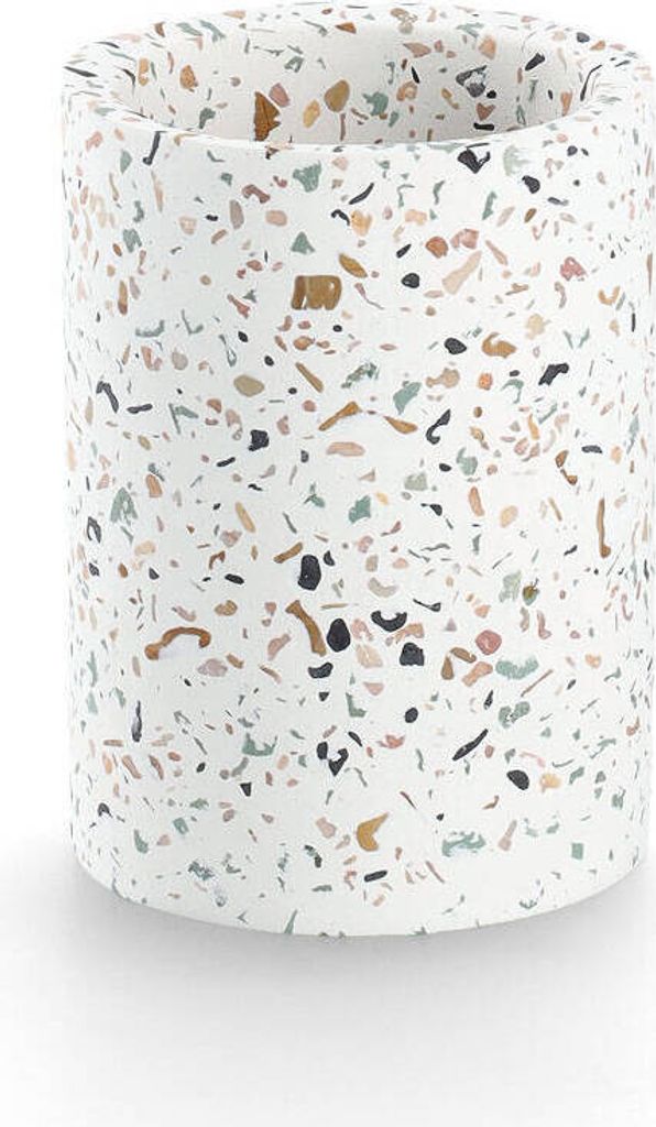 ZELLER Zement Zahnputzbecher Terrazzo 8,2x11cm