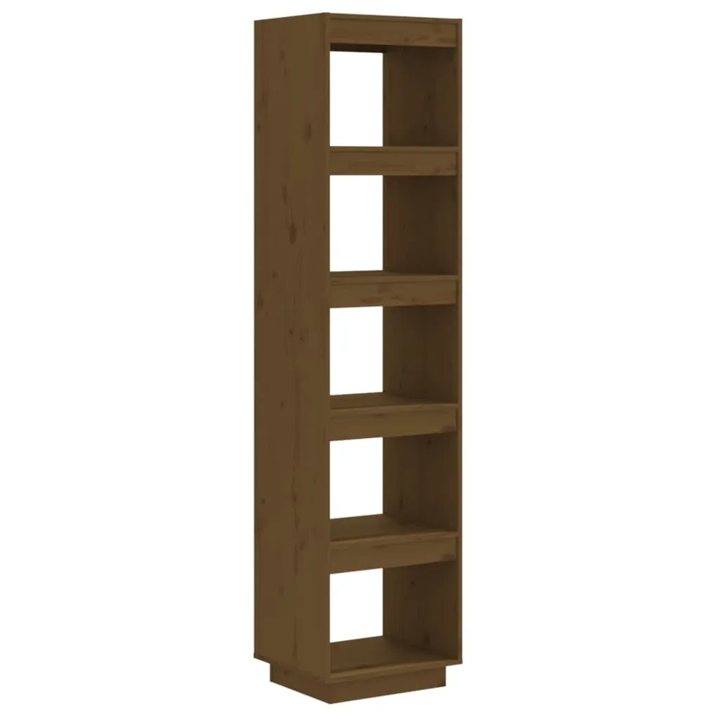 Libreria in Legno di Pino Marrone Miele 167cm | Divisorio Camera