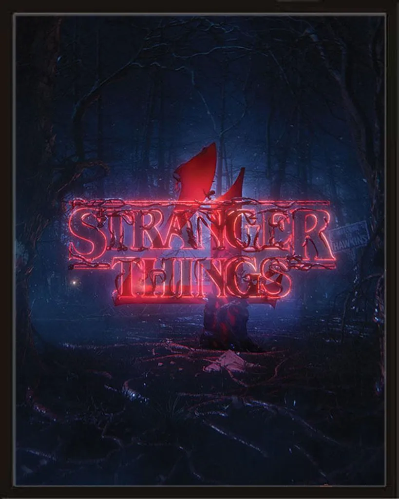 Poster Stranger Things 4 con Cornice Nera MDF Shinsuke - Design Teaser