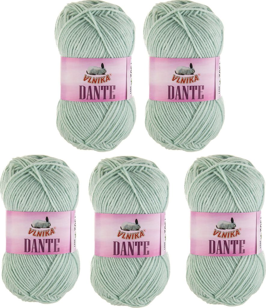 5 x 100g Strickgarn Dante Uni und Color Häkelgarn Handstrickgarn Wolle weich Farbwahl, Farbe:1302 mint