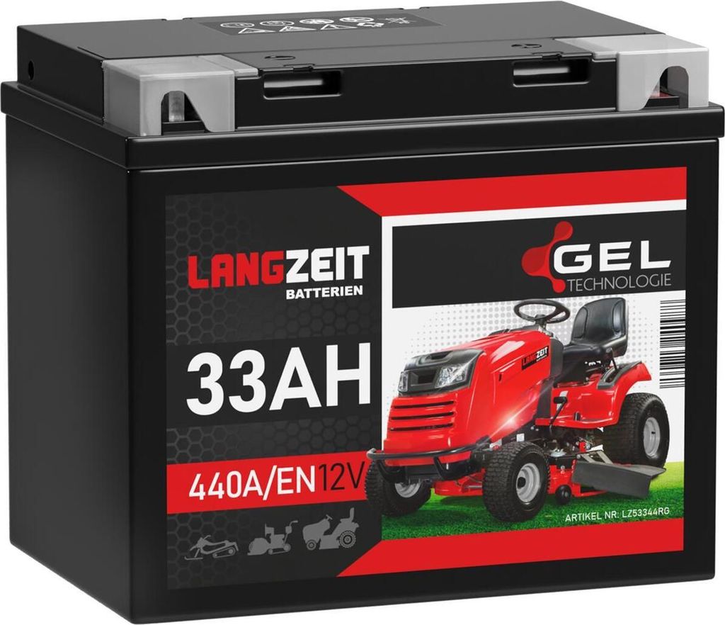 Langzeit Gel Rasentraktor Batterie 33Ah 12V