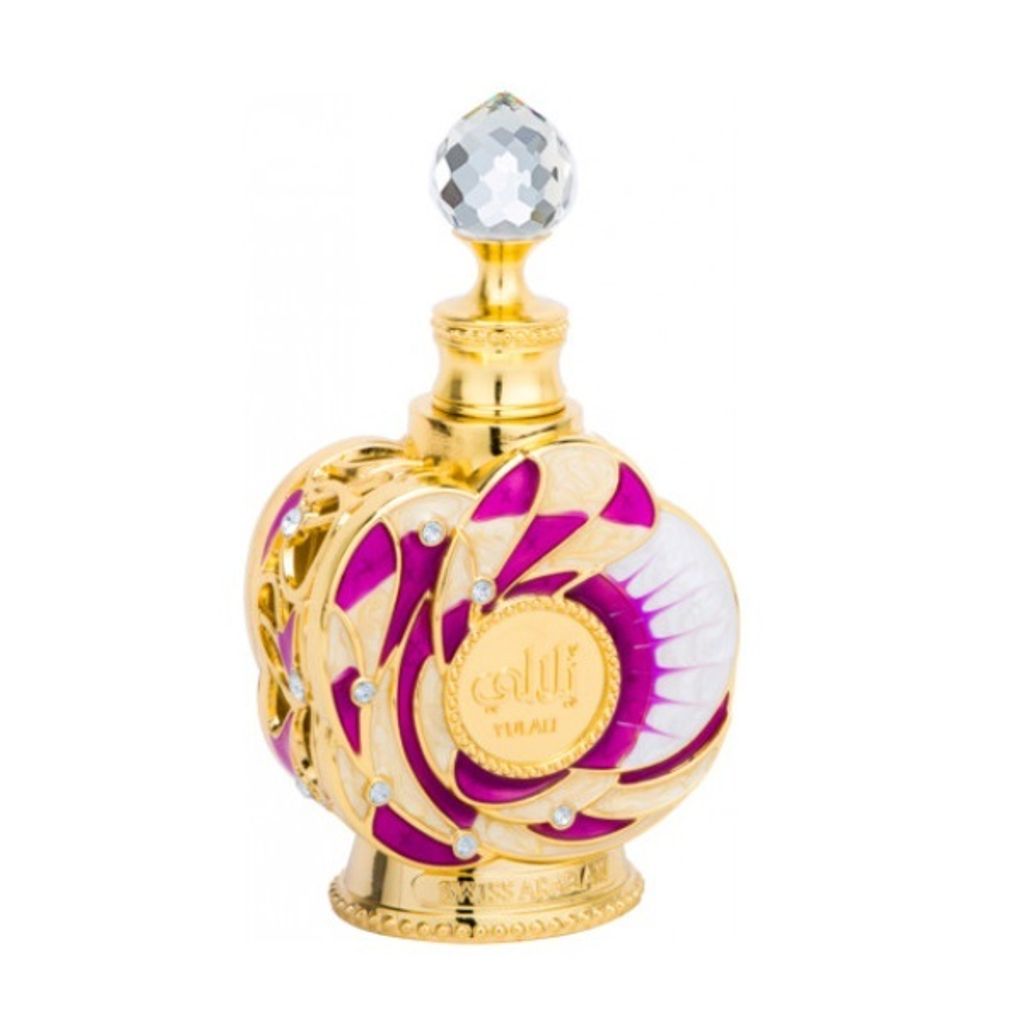 A decorative perfume bottle with a crystal stopper.
