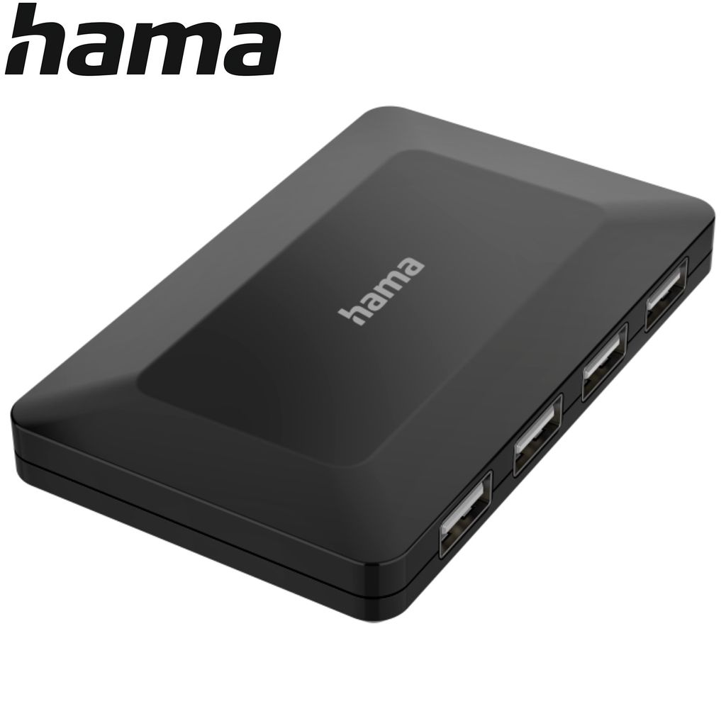 Hama 4-Port USB Hub + Power Adapter Netzteil Multiport 4x USB-A Mac Windows NEU