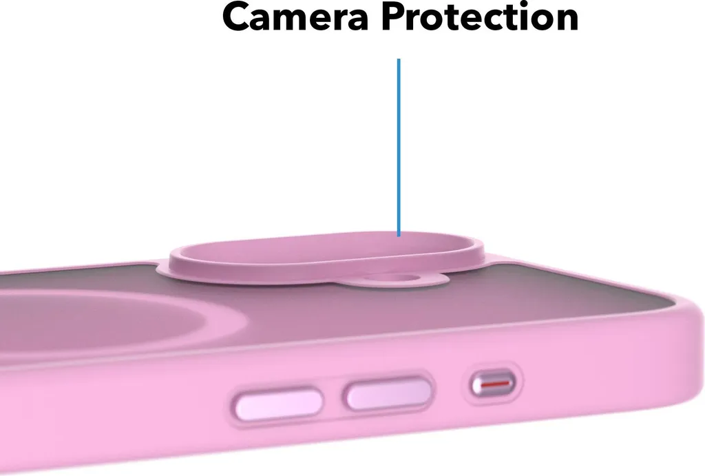 Protection iPhone 16 Rose Coque Magnétique Mate Compatible MagSafe
