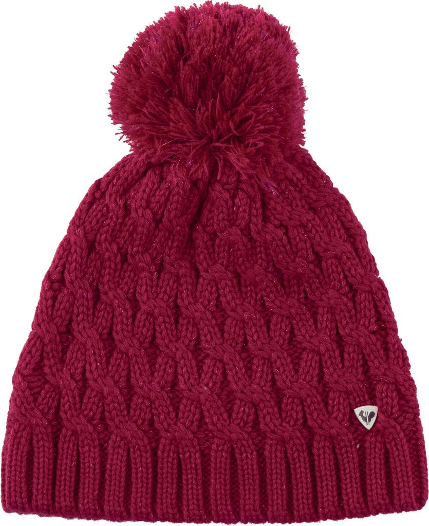 Rossignol Damen Mütze Skimütze Strickmütze Bommelmütze Lony, Farbe:Pink, Artikel:-311 cherry