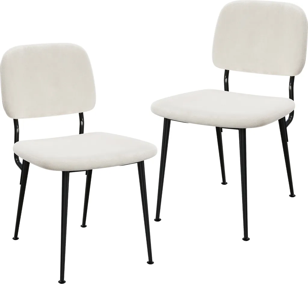 Chaises de salle à manger lot de 2 rembourrées avec dossier beige Lena