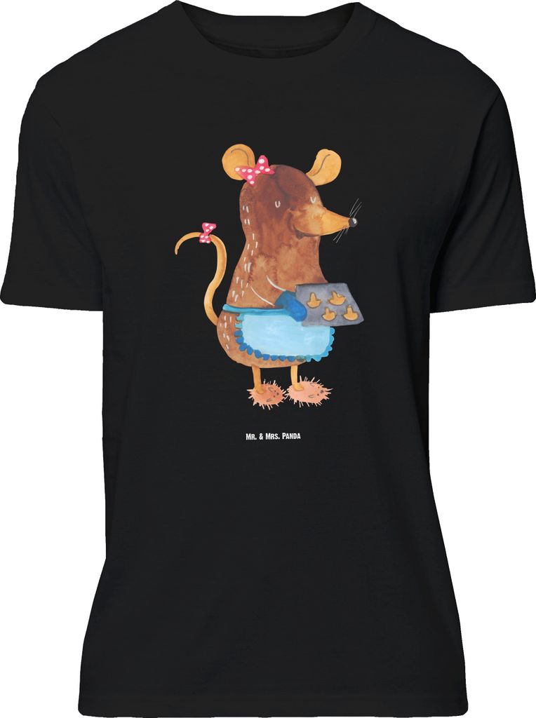 Mr. & Mrs. Panda Größe M T-Shirt Maus Kekse - Schwarz - Geschenk, Winter, Tshirt, Weihnachten, Backen, mit Spruch, Plätzchen, Herren, Shirt