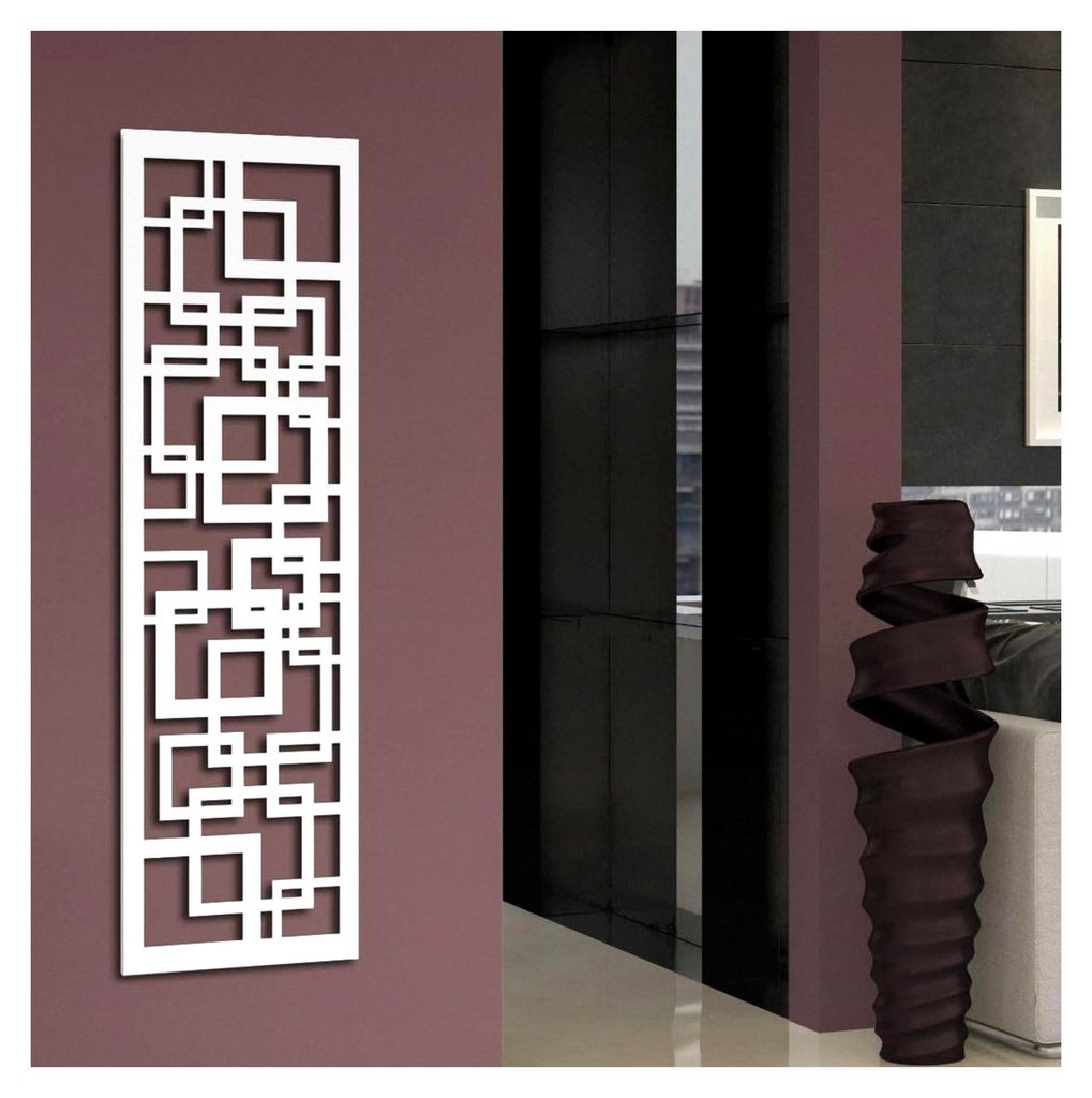 Wandgarderobe Design Quadrat, 140x40x2 cm, weiß