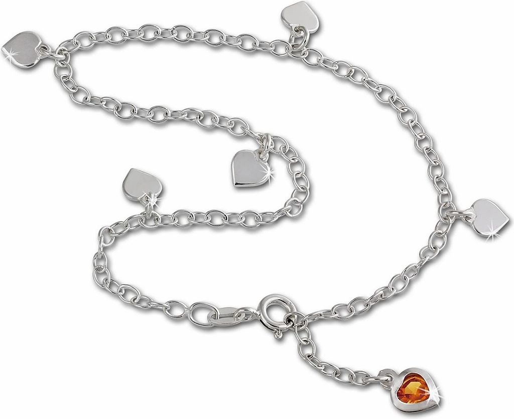 SilberDream Damen-Fußkette 25cm 925 Echt Silber glitzer Produktbild 