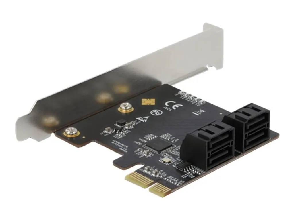 Carte PCIe SATA 4 ports Delock Format Compact - Débit 6Gb/s Profil Bas