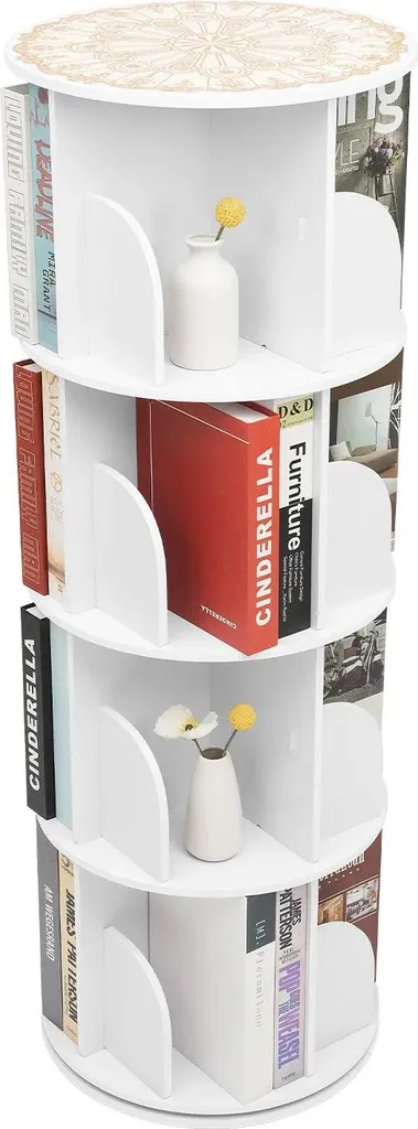 Bibliothèque pivotante 360 degrés gain de place 16 cases bois