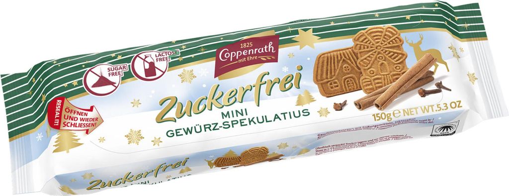 Coppenrath Zuckerfrei Mini Gewürz-Spekulatius 150g Produktbild 
