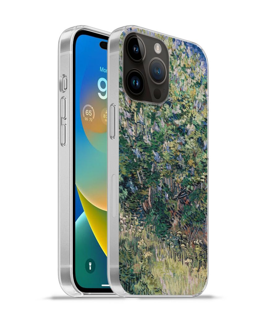 MuchoWow Handyhülle Schutzhülle Hülle für Apple iPhone 14 Pro Max Fliederbusch - Vincent van Gogh Silikon Softcase Handy Hülle - Hardcover