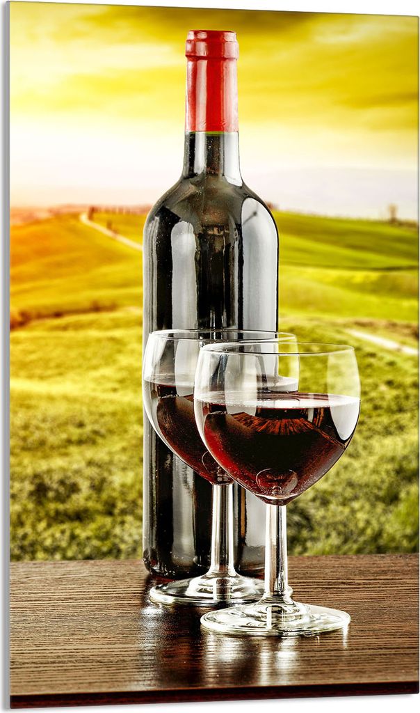 Herdabdeckplatte 30x52 Glaskeramikkochfeld Abdeckung Spritzschutz Glasplatte Deko Schneidebrett, Wein Landschaft