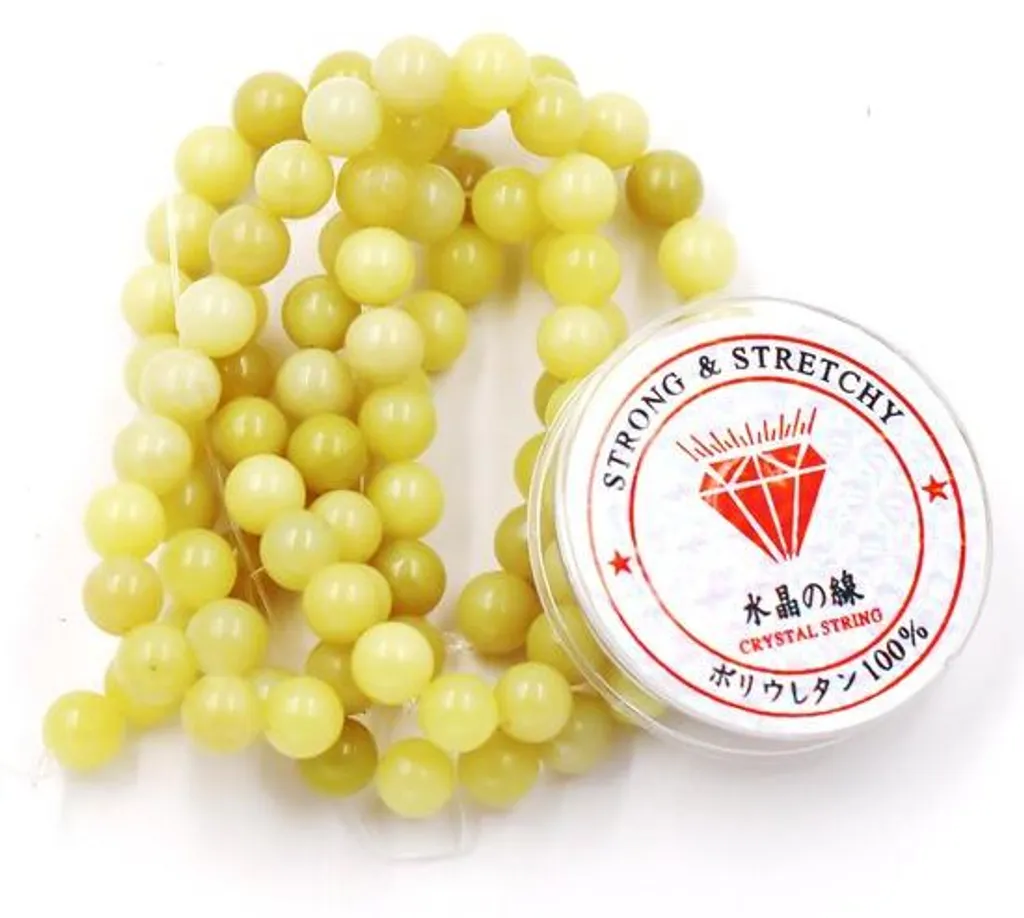 Kit DIY Bracelet en Pierres Naturelles Citron 8mm - Ensemble 96 Perles
