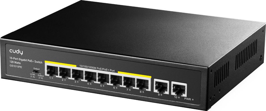 CUDY GS1010PE 8-Port Gigabit PoE+ Switch 2 Gigabit Uplink Ports 120W