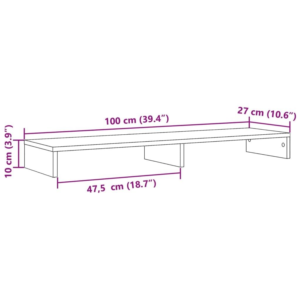 vidaXL Podstawa pod monitor dąb wędzony 100x27x10 cm Zdjęcie produktu 7
