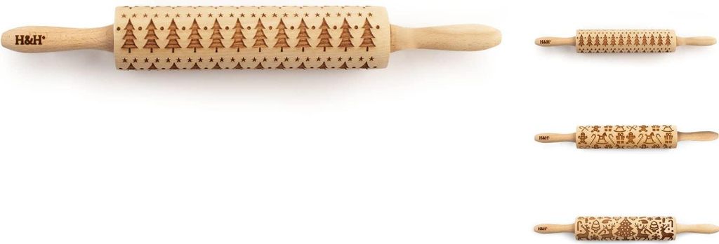 H&h Holzteigrolle Weihnachten