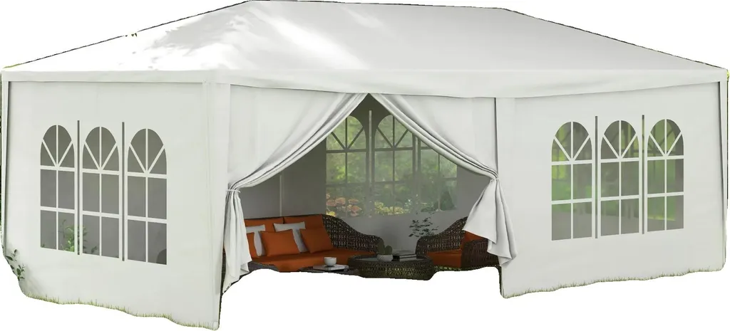 Tente de jardin avec parois amovibles et fenêtres transparentes - 3x3m