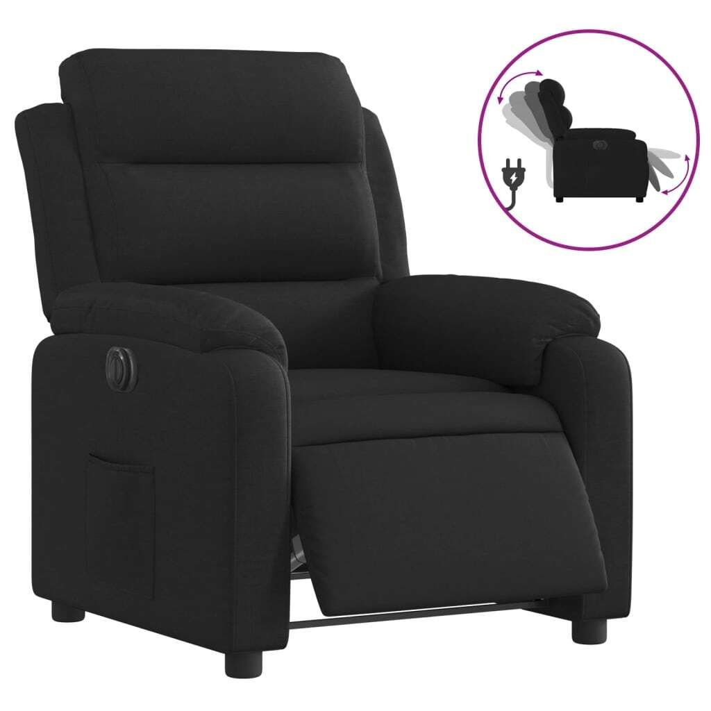 vidaXL Relaxsessel Elektrisch Schwarz Stoff