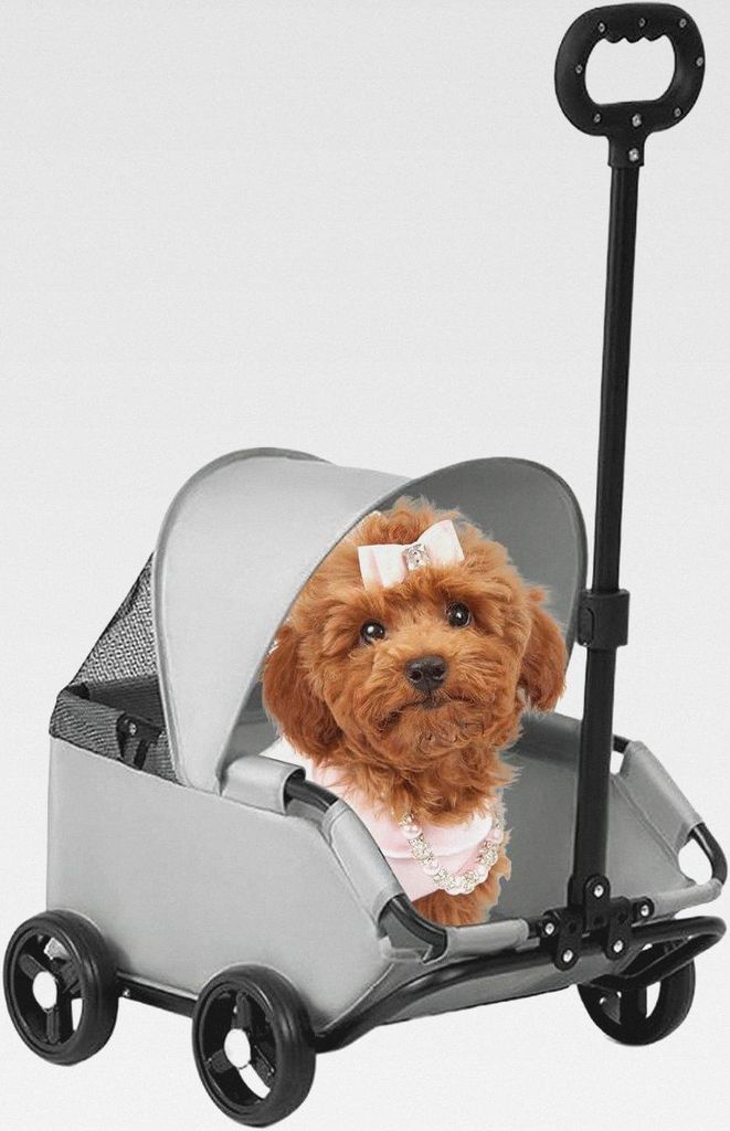 Katzenwagen - Haustierwagen Für Katzen Klappbar | Belüfteter Transportbehälter Bis Zu 7 kg Für Kätzchen Und Kleintiere | Unterwegs Spaziergän...