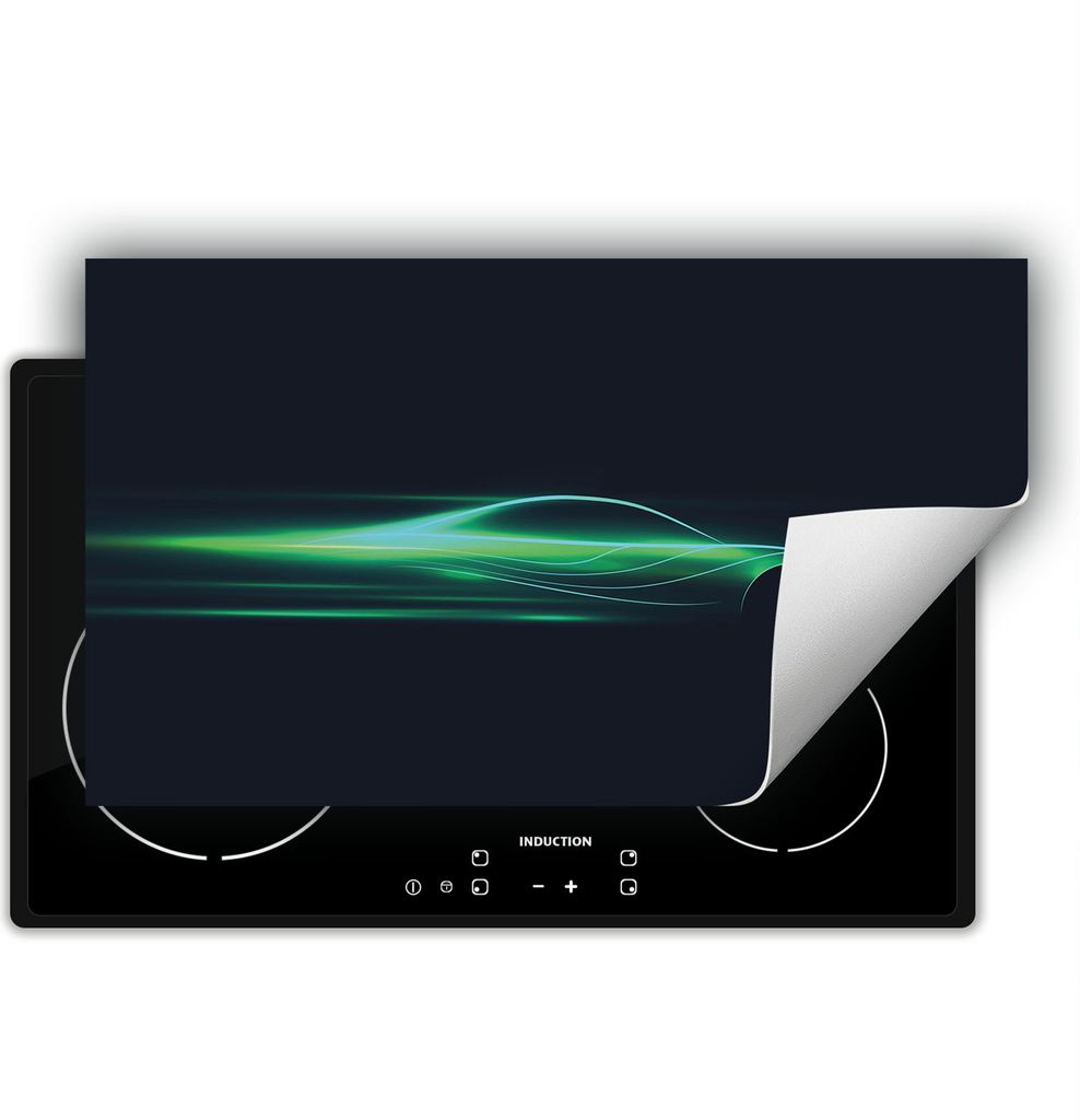 DarHaus Herdabdeckplatte 90x52 cm Anti Rutsch Matte Aufrollbar, grün - Auto