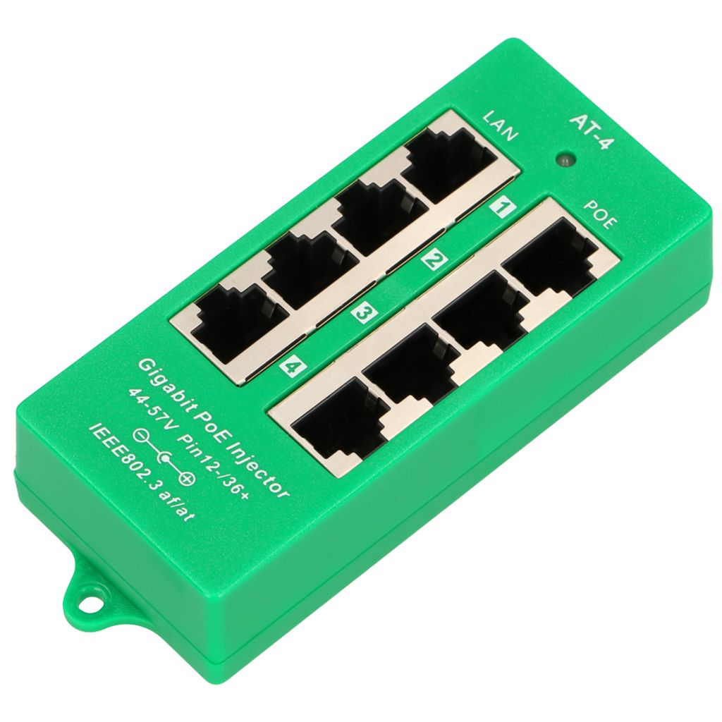 Extralink Gigabit PoE Injector 4 Port RJ45 Plug & Play Produktbild 