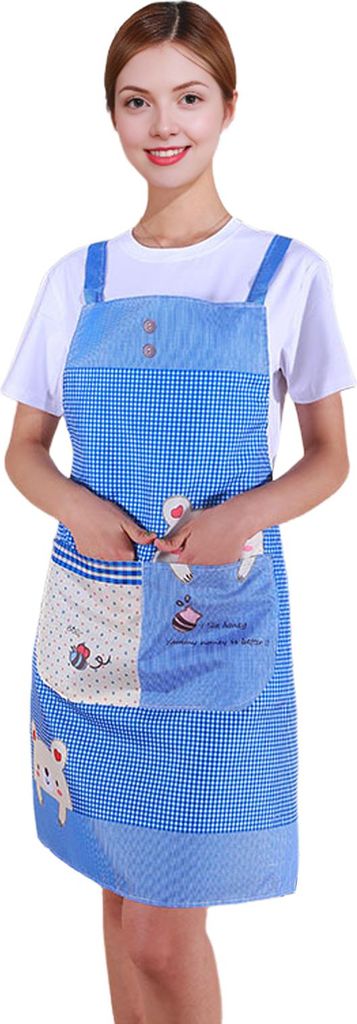 Küchenschürze mit Cartoon-Bär, ärmellose Schürze aus Polyester, wasserdicht, ölbeständig, Küchenhelfer für Haus, Restaurant, Café