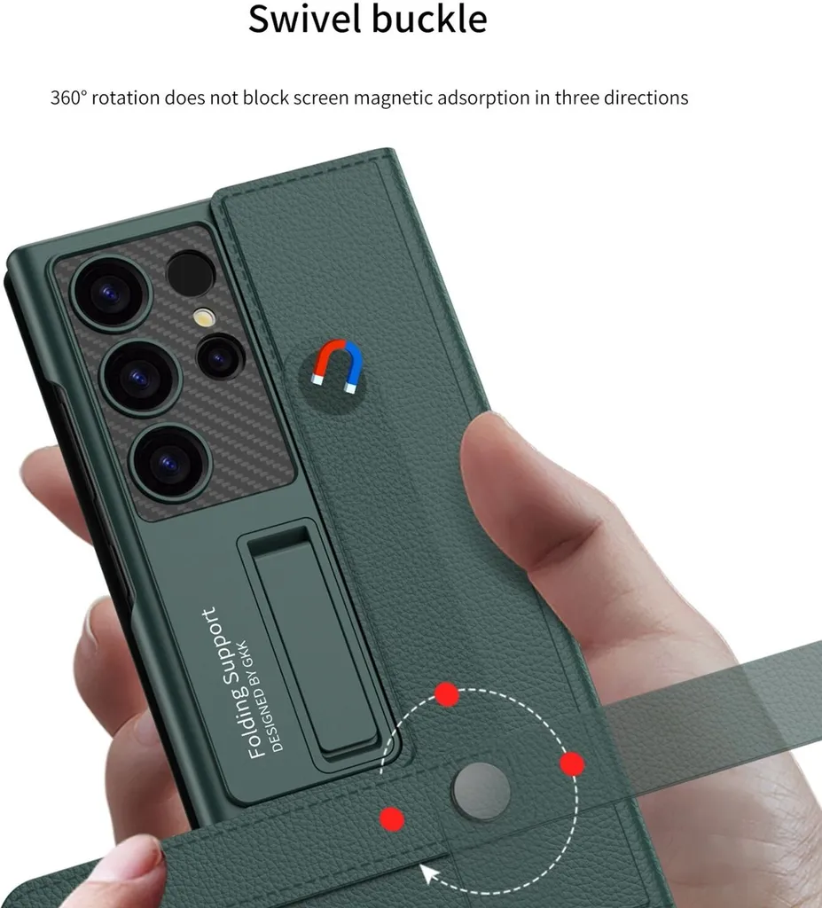 Cover Portafoglio Samsung S25 Ultra MagSafe GKK - TPU e Pelle Nera - 6