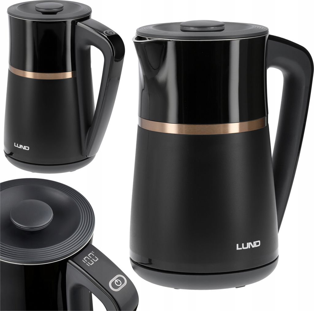 Elektrischer Wasserkocher Lund 1,7L 2200W Regelung 40-100°C Cool Touch Panel