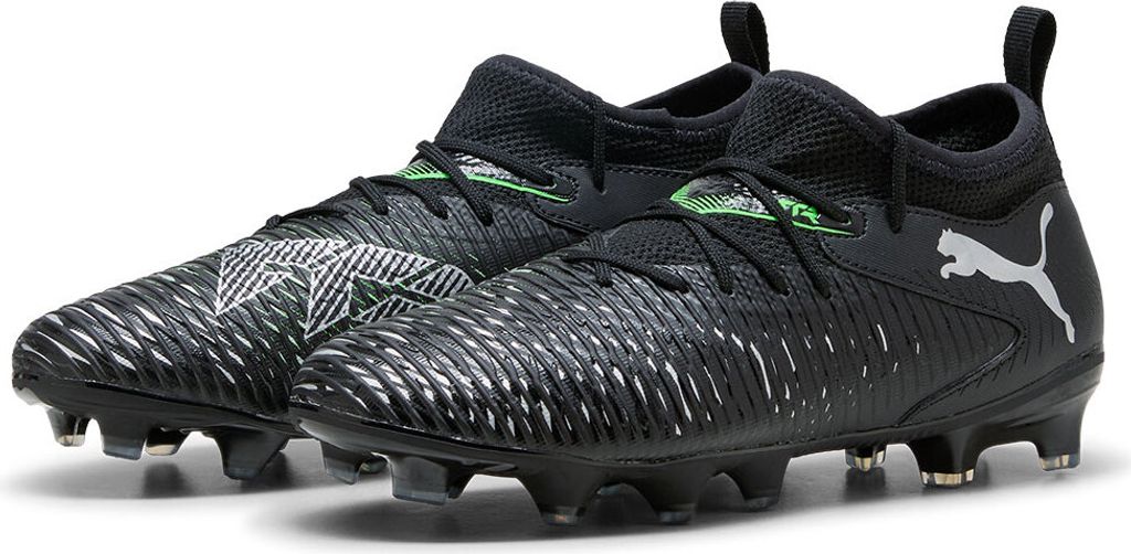 Puma Future 8 Match FG/AG Jr Fußballschuhe Kinder schwarz silber fluo grün Gr 34