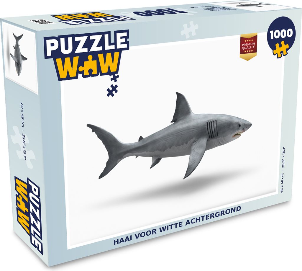MuchoWow Puzzle 1000 Teile Hai - Meerestiere - Weiß - Erwachsene - Rätsel