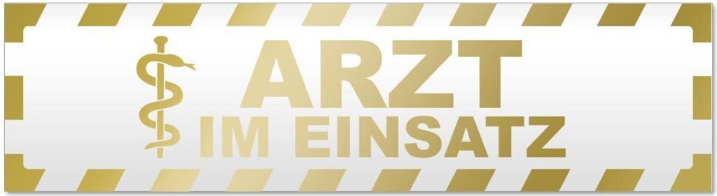 Kiwistar Arzt im Einsatz Motiv 2 gestreift Magnetschild Schild magnetisch - 20cm Gold - Magnetfolie für Auto PKW Kfz