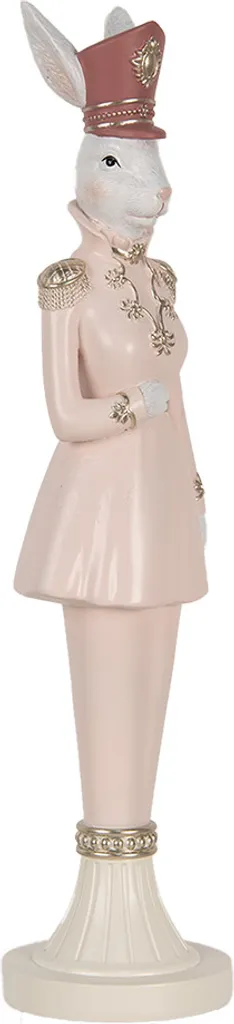 Clayre & Eef Figurine Lapin de Pâques 44 cm Blanc et Rose Décorative - 3