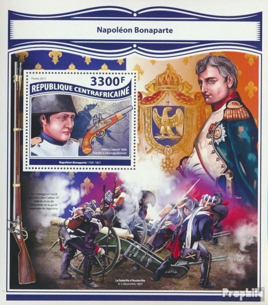 Briefmarken Zentralafrikanische Republik 2017 Mi Block 1691 (kompl. Ausgabe) postfrisch Napoleon Bonaparte