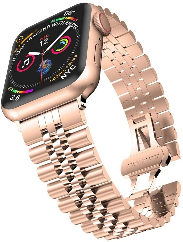 Strap-it Apple Watch 8 Jubilee Stahlband (Roségold)