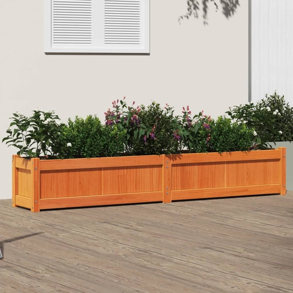 Maison Exclusive - Pflanzkübel Wachsbraun 180x31x31 cm Massivholz Kiefer